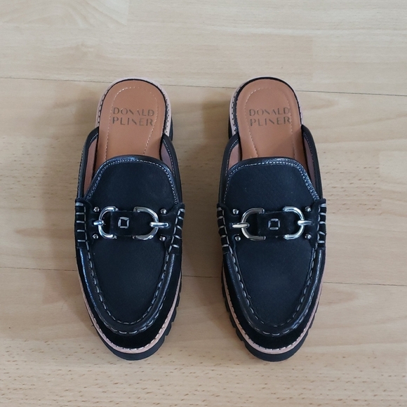 Donald J. Pliner Shoes - Donald J. Pliner Black Loafers Sleek Slip-Ons